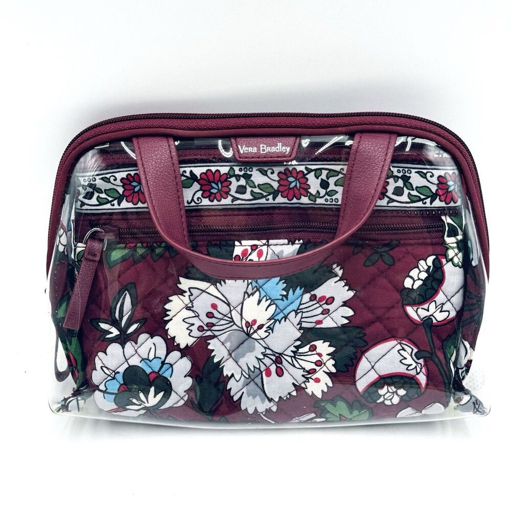 Vera Bradley Bordeaux Blooms 2 Piece Cosmetics Bag Set - Picture 7 of 10